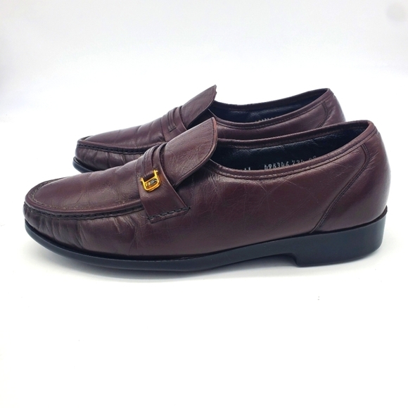 Florsheim Shoes Men 10.5D Riva Moc Toe Bit Loafers Burgundy - Picture 12 of 13
